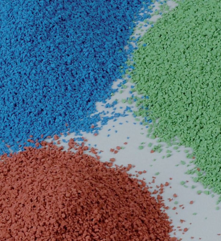 Rubber granules 0.5 - 1.5 mm, blue (1kg)