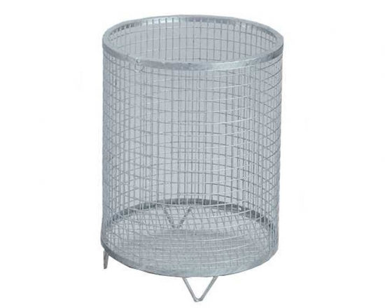 Tennis Court Wire Waste Bin 63 l Round, Galvanised