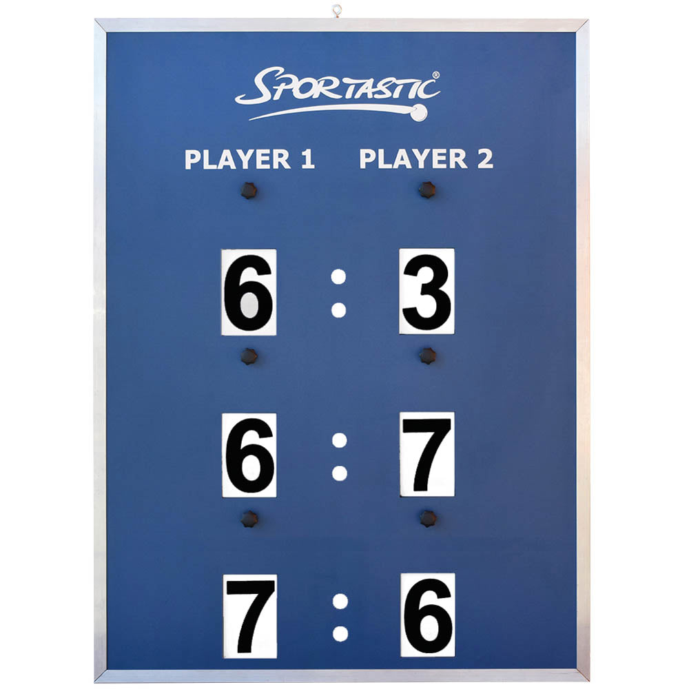 Tennis Scoreboard PREMIUM – 75 × 100 cm, Single-Sided, Blue