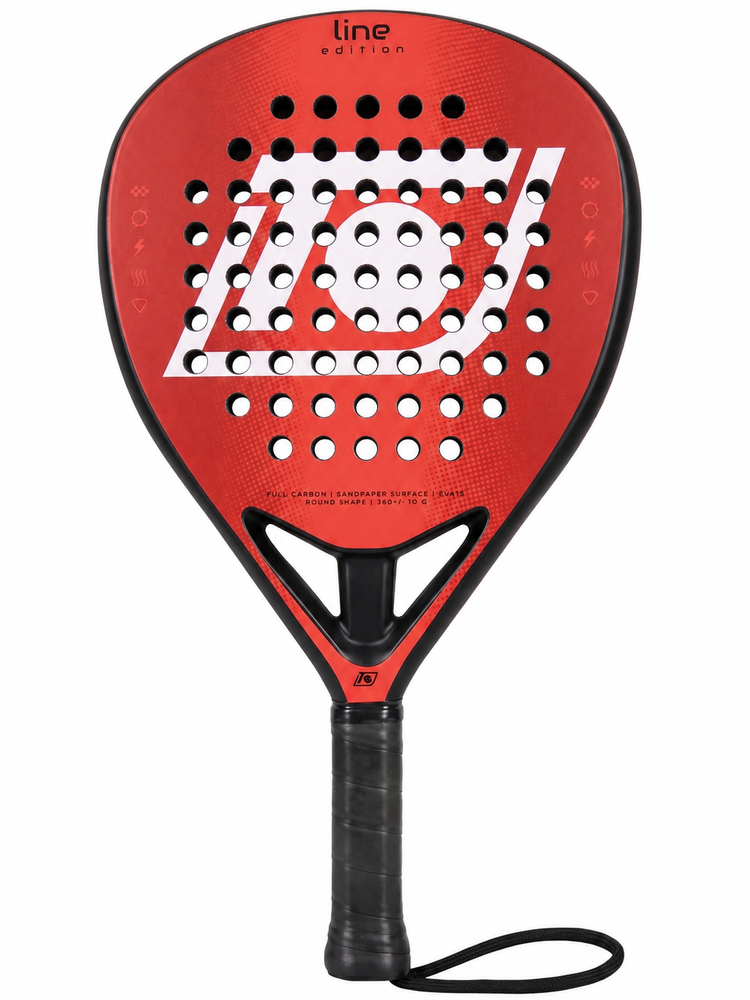 Padelschläger Topspin Line Edition – 360g Full Carbon 3K, Sandpaper Oberfläche, EVA 15 Kern - red