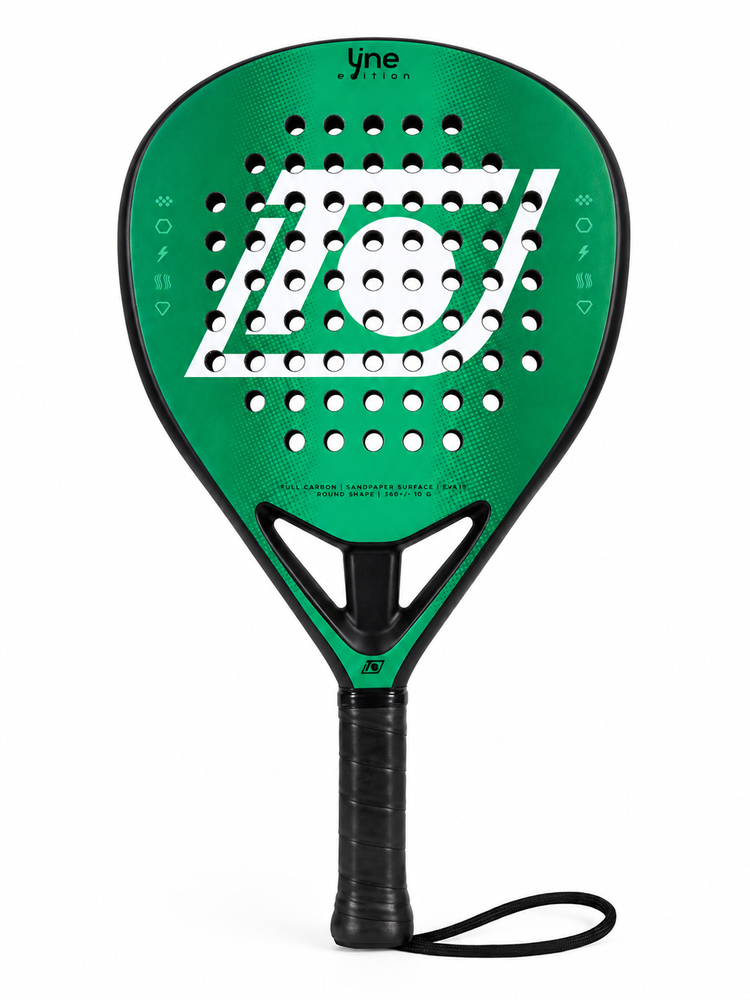 Padelschläger Topspin Line Edition – 360g Full Carbon 3K, Sandpaper Oberfläche, EVA 15 Kern - green