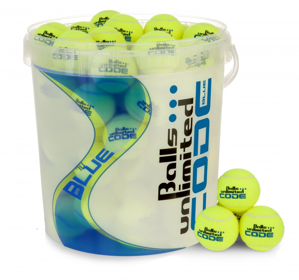 Tennisbälle Code Blue 60er gelb inklusive Balleimer
