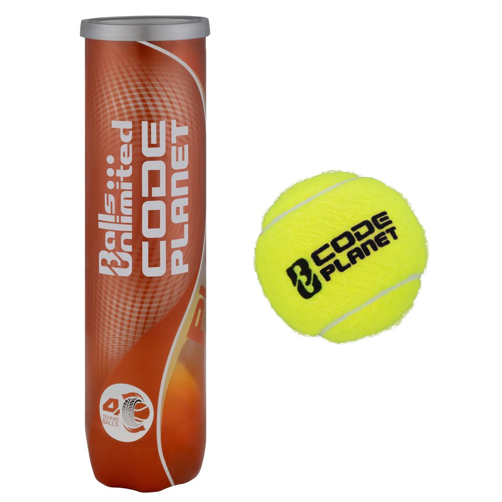 Topspin Balls Unlimited Code Black - 4 Palline Da Tennis In Lattina, ITF Approved, Gomma Naturale