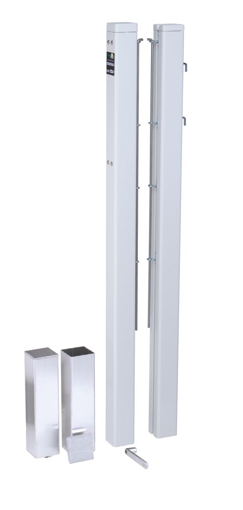 Tennis net posts TP 80 Alu white without ground sockets