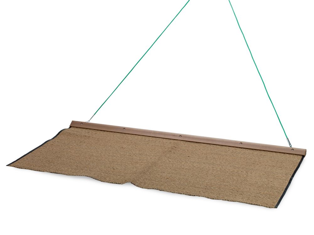 Kokos-Abziehteppich, Holzschiene, 200 x 100 cm