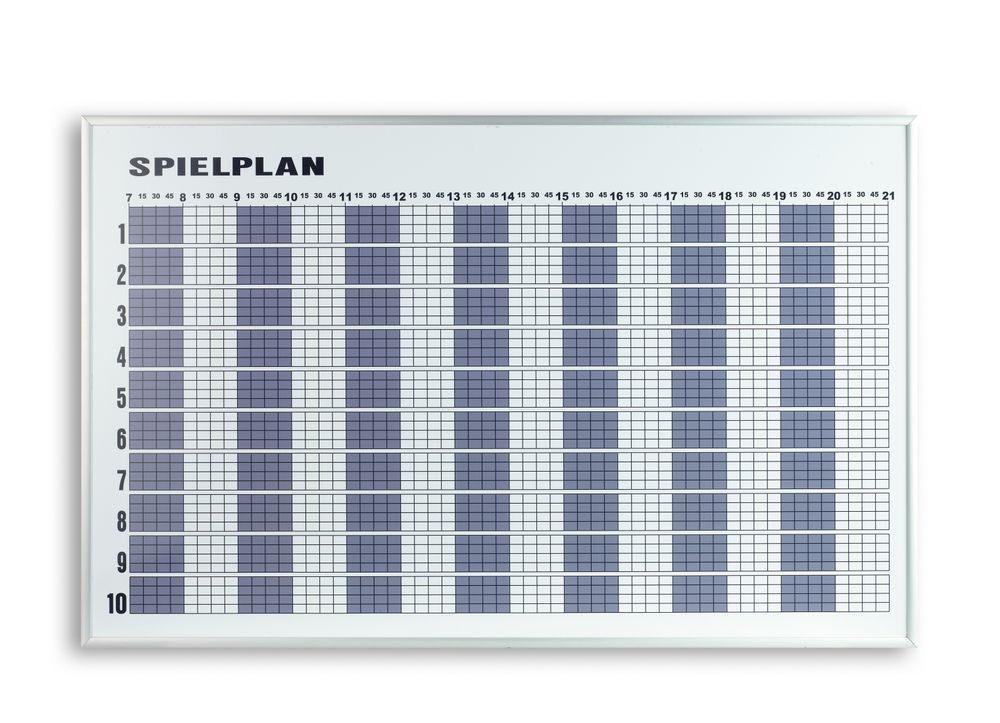 Tagesbelegungsplan 6 Plätze,120x50 cm