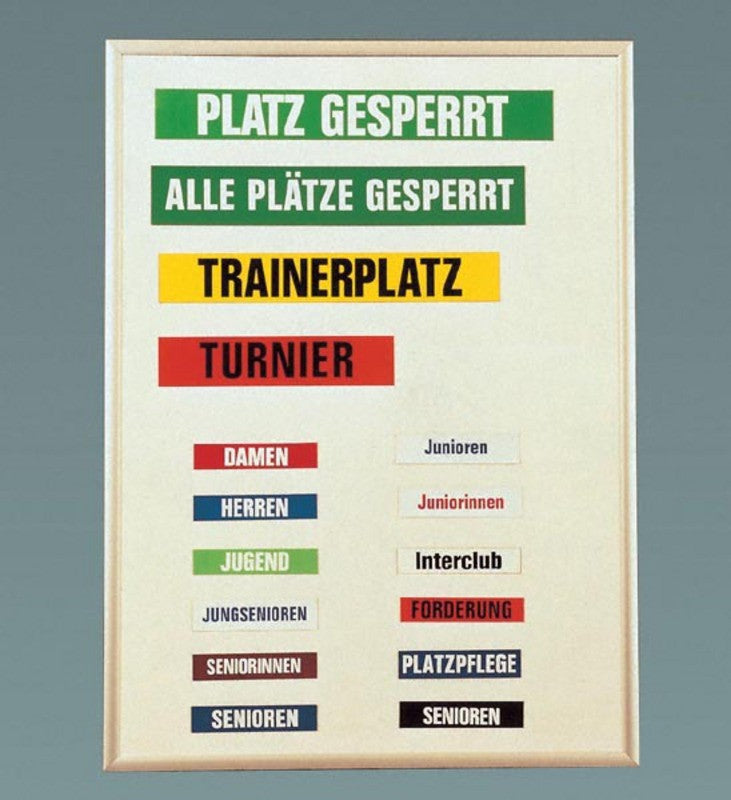 Tennis Court Storage Board for Magnetic Name Tags