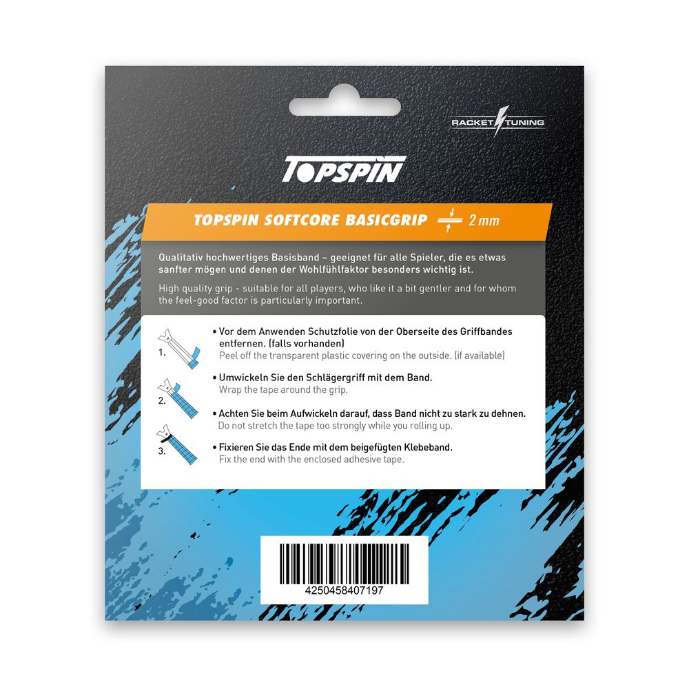 Topspin Softcore Basis-Griffband – Schwarz