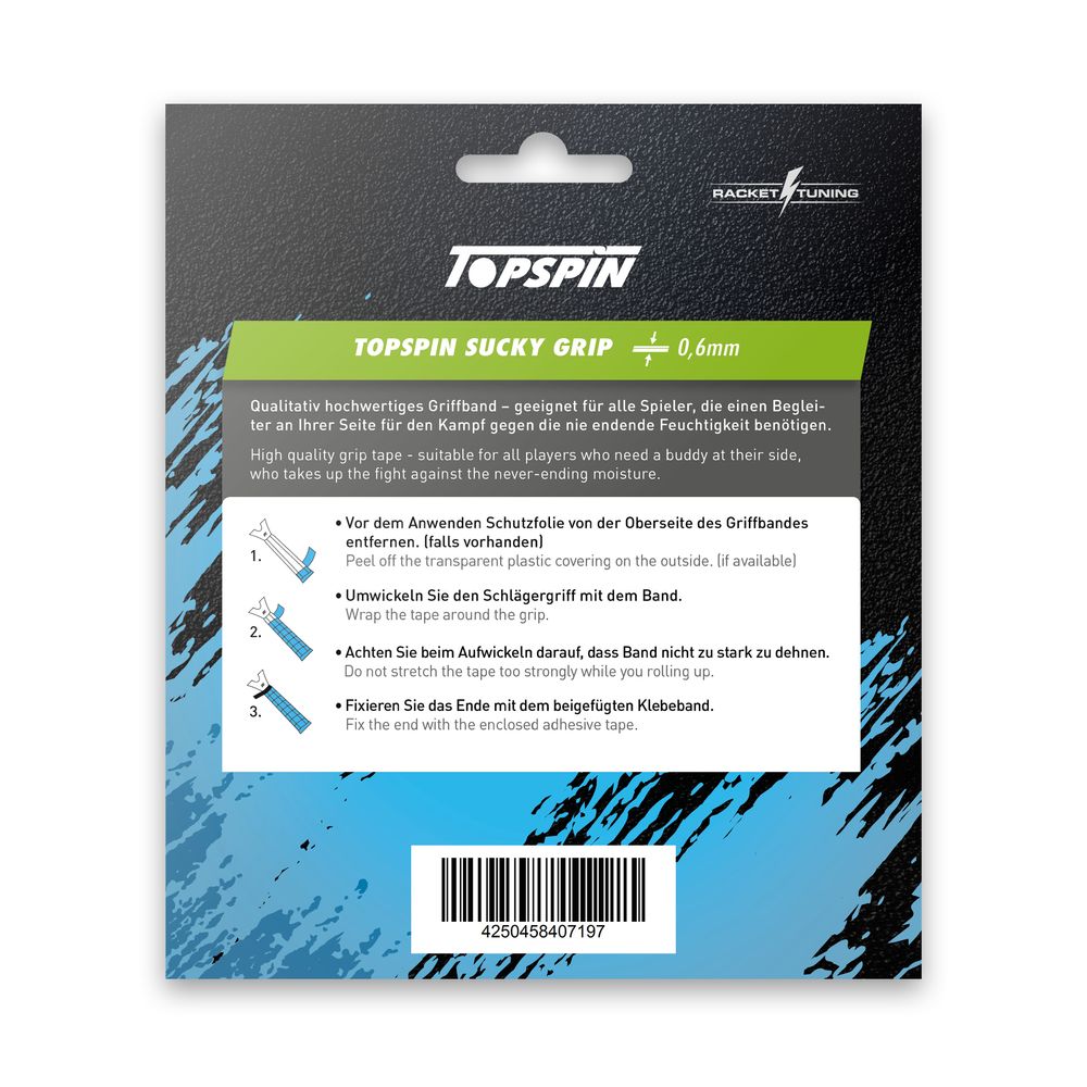 Topspin Sucky Grip - Overgrip - 3er, grau