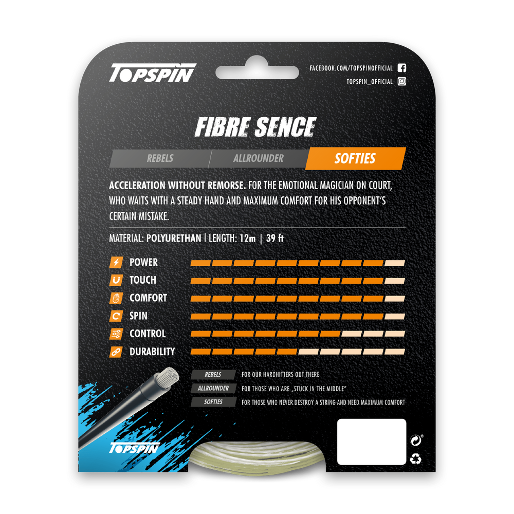 Topspin Fibre Sence String Set - 12m