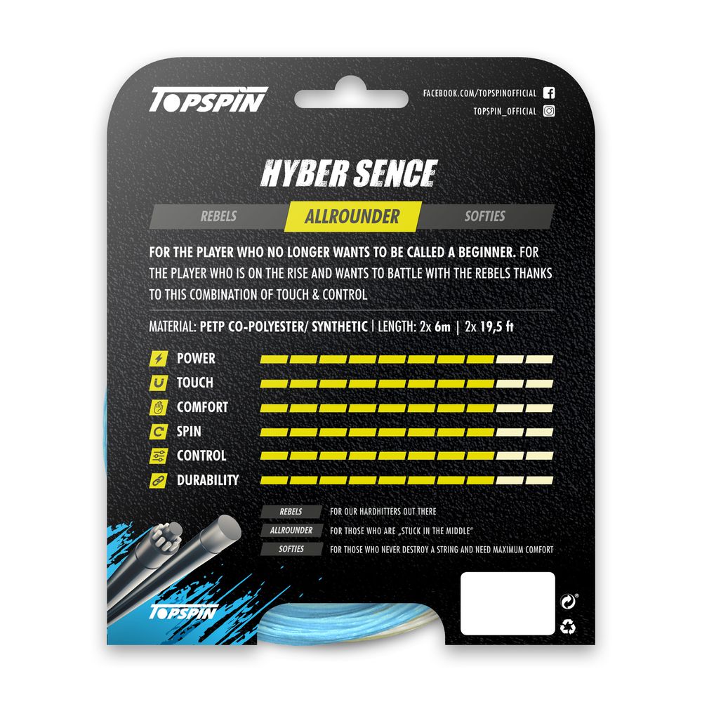 Topspin Hyber Sence Saitenset - 2 x 6m