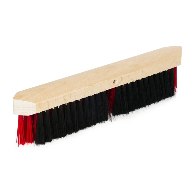 Linienbesen Tennis Dual – Schwarz/Rot, spitzes Holz, 25 cm