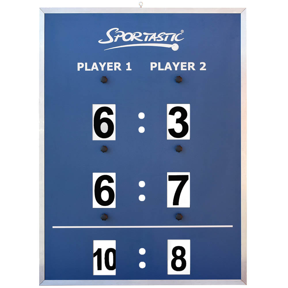 Tennis Scoreboard PREMIUM – 75 × 100 cm, Single-Sided, with Tiebreak Display, Blue