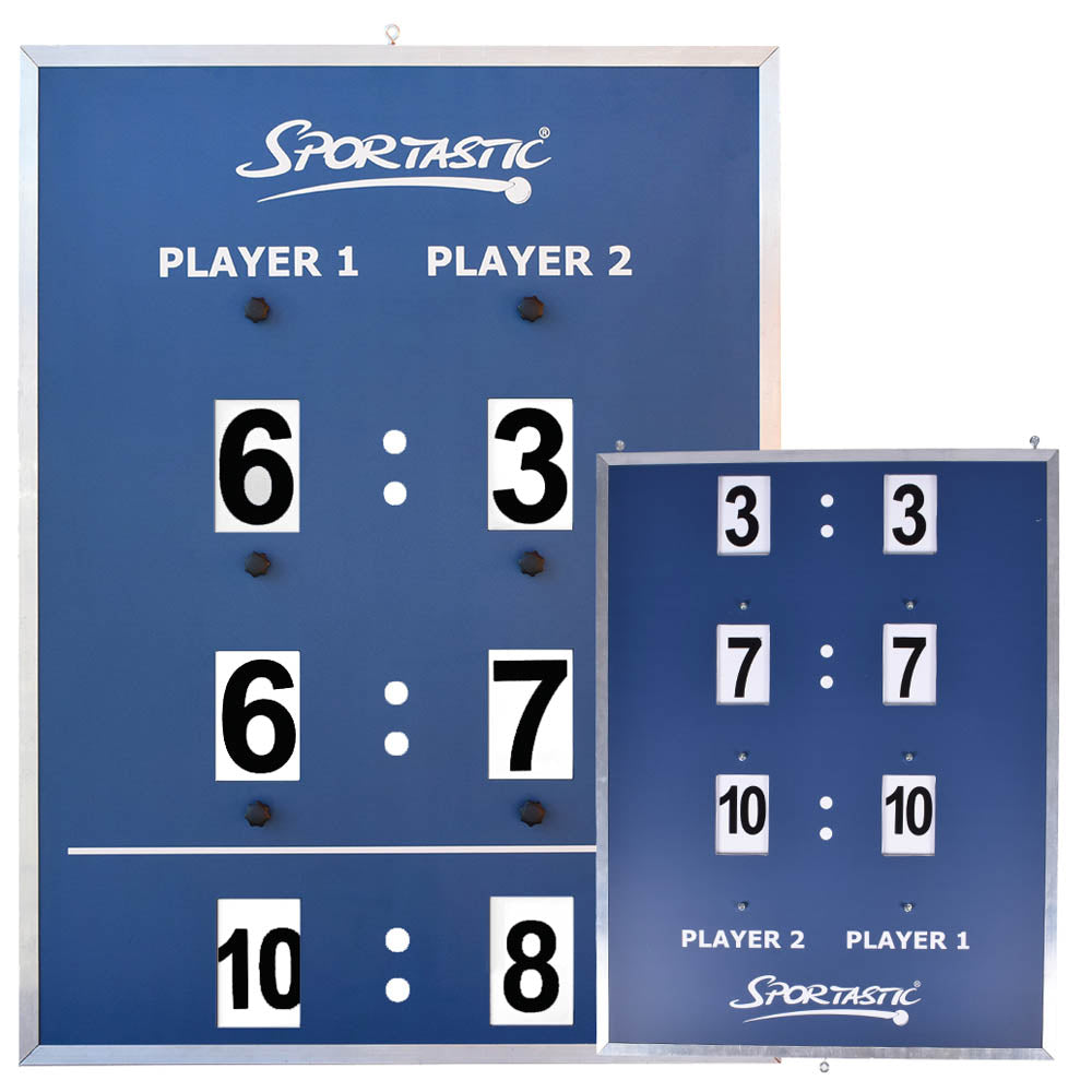Tennis Scoreboard PREMIUM – 75 × 100 cm, Double-Sided, with Tiebreak Display, Blue