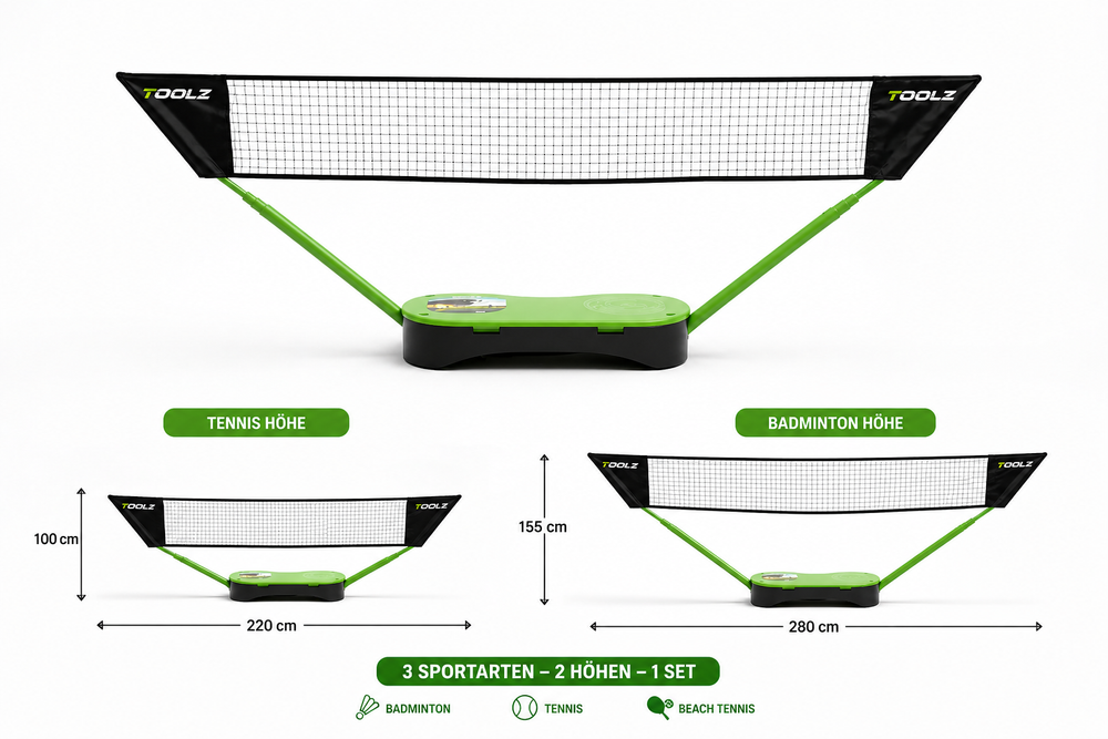 TOOLZ Portable 2in1 Tennis and Badminton Net