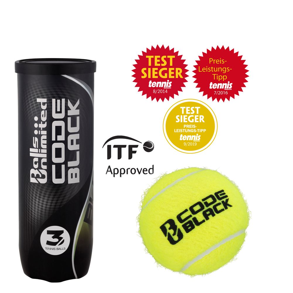 Tennisbälle Code Black 3er Dose