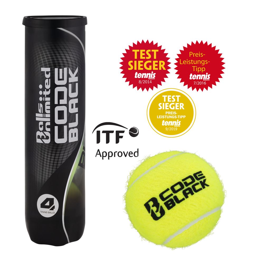 Tennisbälle Code Black 25 x 4er Dose im Karton